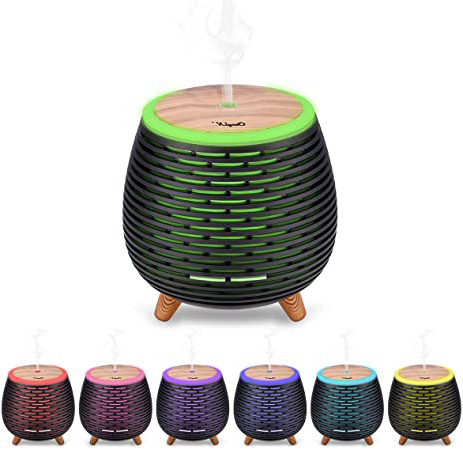 Ckeyin Humidificador Electrico,Humidificador Aceites Esenciales,Silencio, Lámpara de 7 Colores, 2 Modos de Pulverización, Apagado Automático, Hogar, Dormitorio, Decoración de Interiores…