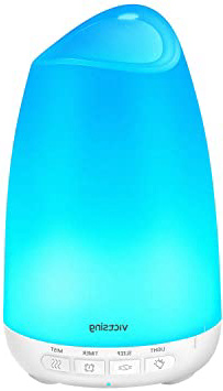 Victsing Mini Humidificador Aromaterapia,150 ML Difusor de Aceites Esenciales de Vapor Frío, 7-Color LED, Hogar, Oficina,Bebé,Dormitorio,Etc, Blanco, 150Ml, 150 milliliters