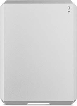 LaCie Mobile Drive 2TB, Disco Duro Externo portátil, Moon Silver, USB-C USB 3.0 Thunderbolt 3, Mac, PC (STHG2000400)