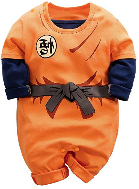 Mono para bebé recién Nacido Goku de Manga Corta con diseño de Dibujos Animados para niños y niñas