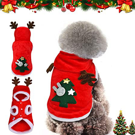 WELLXUNK® Perro Navidad Disfraz, Ropa