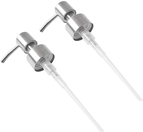 Almabner - 2 Cabezales dispensadores de jabón de Acero Inoxidable de Repuesto para dispensador de jabón líquido, Cabezal Universal 28/400 tamaño de Rosca estándar, Plateado, Tamaño Libre