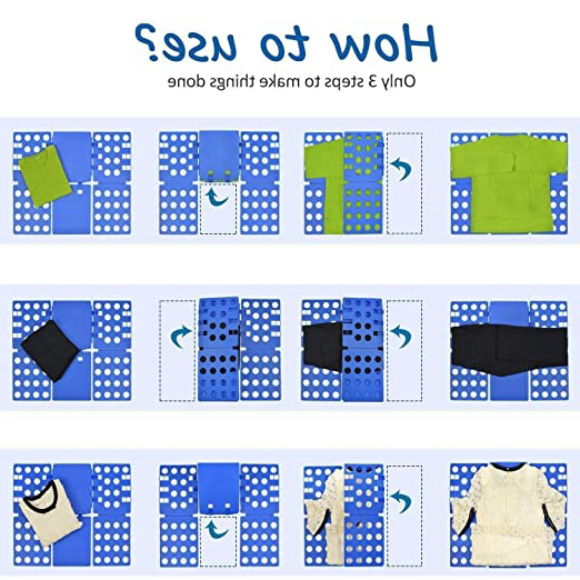 Doblador de Camisetas Camisas Ropa Adulto Infantil-Tabla para Doblar Ropa 57 * 70cm Azúl Plegar Camisetas Camisas Ropa