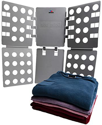 KOARBI Doblador de Ropa Adulto e Infantil. Doblador de Camisetas. Tabla para Doblar Ropa, Camisas, Pantalones. Resistente, Color Gris.