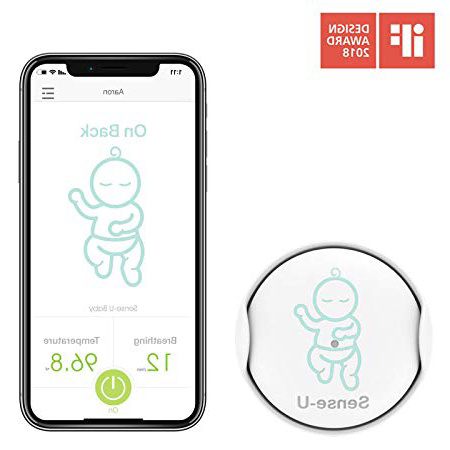 (2019 Nuevo Modelo)Sense-U bebé Monitor de respiración y movimiento del sueño estomacal del bebé : alarma de respiración, alarma de sueño estomacal, alarma de sobrecalentamiento, alarma de resfriarse