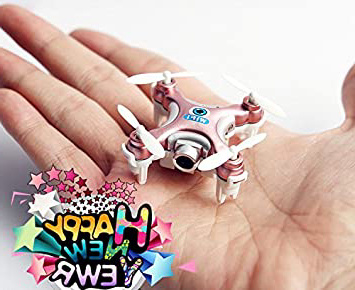 HS-TOP cx-10 W Mini Drone Helicóptero OVNI Quadcopter 6 Eje 2.4 G 4 CH WiFi mando a distancia IOS/Android de aplicación RC FPV Tiempo real de vídeo con cámara HD 0.3 MP – Pink Color
