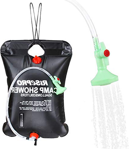 RISEPRO - Bolsa de Ducha Solar de 20 litros para Calentar solares, para Acampada, Ducha, indicador de Temperatura, Agua Caliente, 45 °C, Senderismo, Escalada C1004