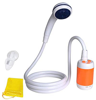 Ducha Portátil Ducha de Camping para Uso en el Hogar o al Aire Libre con Lavado de Coche Mascotas Lavado Vegetación Riego, Batería Incorporada de 4800mAH y Cabezal de Ducha ON/Off Válvula
