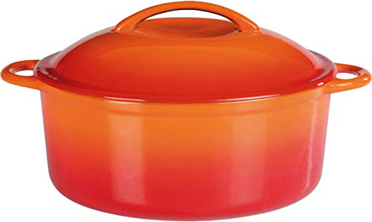 GSW 717243 Shadow - Olla con Tapa (4 L, Hierro Fundido, Naranja/Crema, 24 cm, 2 Unidades).