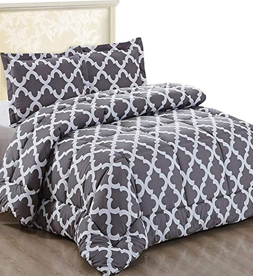Utopia Bedding Juego de Edredón - Microfibra - Edredón Ligero con Fundas de Almohada - Primavera-Verano 200gr/m² (Cama 135/150, 230x220cm, Gris)