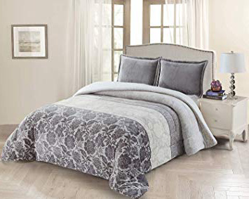 ForenTex Edredón Nórdico Cama 150cm 600G Grosor Borreguillo Microseda Extra Suave con Fundas Almohada 50x70(X-3086), Gris Perla, 250x260cm