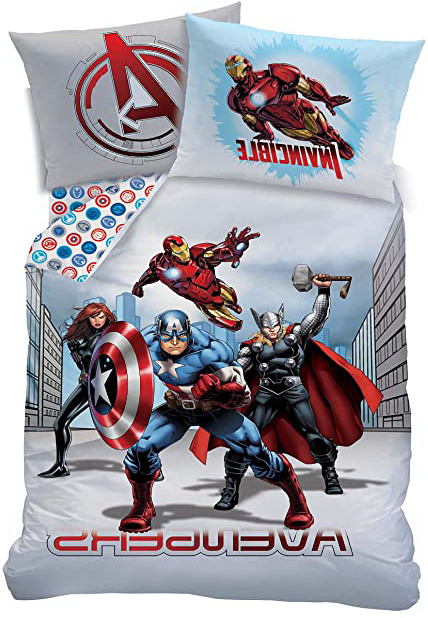 Marvel Juego de Funda de edredón de polialgodón, Multicolor, Individual