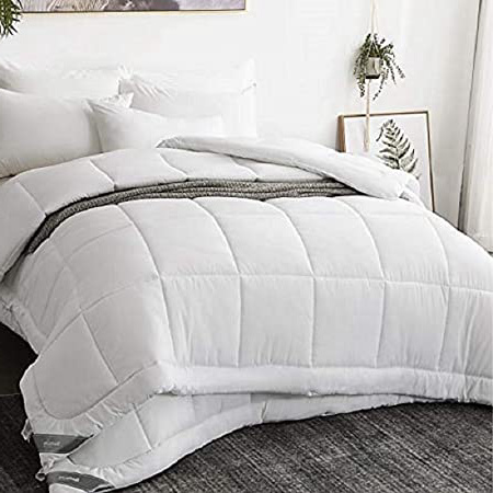 Bedsure Edredón Nórdico Relleno Cama 150/160 Doble - 240x220 cm Blanco, 150gr+300gr de Fibra Suave y Antiácaro, Reversible y Moderno para 4 Estaciones