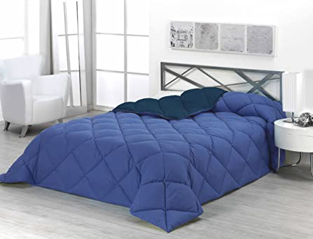 Sabanalia - Edredón nórdico de 400 g reversible (bicolor), para cama de 135/150 cm, color azul y marino