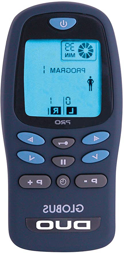Globus Duo Pro - Estimulador Muscular electrónico (AAA, 1,5V, LCD) Azul