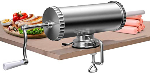 COSTWAY 3L Máquina para Hacer Salchichas Aleación de Aluminio Embutidos de Carne Incluye 3 Tubos de Llenado