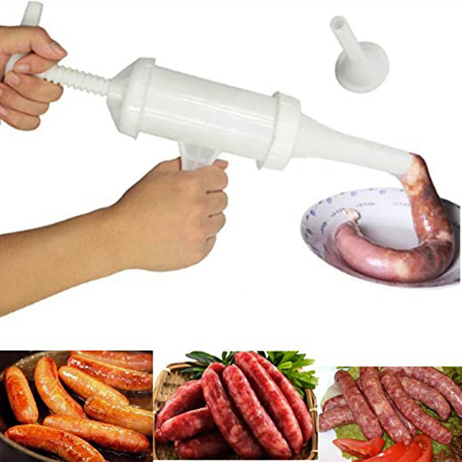 DeHub Embutidor de Salchichas Operador Manual de Salami Embudo Herramientas manuales de Calidad alimentaria Máquina Manual para Salchichas Rellenador de Carne Ideal para Salchichas caseras