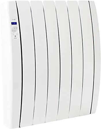 Haverland RC6TTS Inerzia - Emisor Térmico Bajo Consumo, 900W de Potencia, 6 Elementos, Programable, Exclusivo Indicador De Consumo, Bloques De Piedra Natural Ideal Uso Prolongado