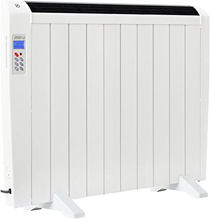 LODEL RA10 | Emisor Térmico Bajo Bajo Consumo | 1500W | 10 Elementos de Aluminio | 17 – 24m2 | Calentamiento Rápido | Programable | Mando a Distancia | 3 Modos | Incluye patas y soporte para pared.