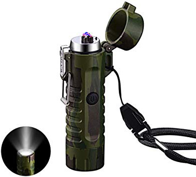 VOMONO ARC Lighter LED Portable Outdoor Flashlight - Plasma Windproof Lighter - USB Rechargeable - Camping Lantern, Climbing - Hombre Gifts