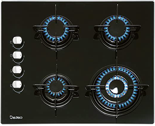 CATA CIB 6031 BK Integrado Encimera de gas Negro - Placa (Integrado, Encimera de gas, Vidrio, Negro, Esmaltado, 1000 W)
