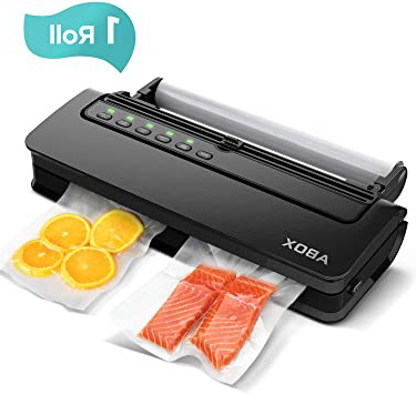 ABOX Envasadora al Vacío Profesional para Alimentos, V63 5 en 1 Máquina Selladora al Vacío Doméstico con Cortador, Automático Seco y Húmedo, Bolsas de Vacío y Tubo para Botes