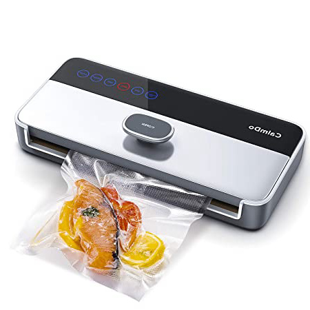 CalmDo Envasadora al Vacío Automático para Alimentos, CD-V001 6 en 1 Sellador al Vacío Profesional Seco y Húmedo 120W con Rollo Bolsas y Tubo para Uso Doméstico