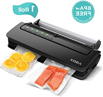 ABOX Envasadora al Vacío Profesional para Alimentos, V63 5 en 1 Máquina Selladora al Vacío Doméstico con Cortador, Automático Seco y Húmedo, Bolsas de Vacío y Tubo para Botes