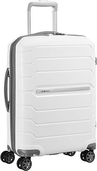 Samsonite Flux - Spinner 55/20 Expandable Equipaje de mano, 55 cm, 44 litros, Blanco (White)