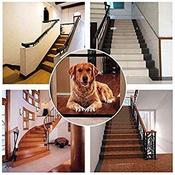 Magic Pet Safety Gate Barrera de Seguridad para Mascotas Portátil y plegable Safe Guard Cerramiento de seguridad para mascotas Dog Cat Fences (Negro)