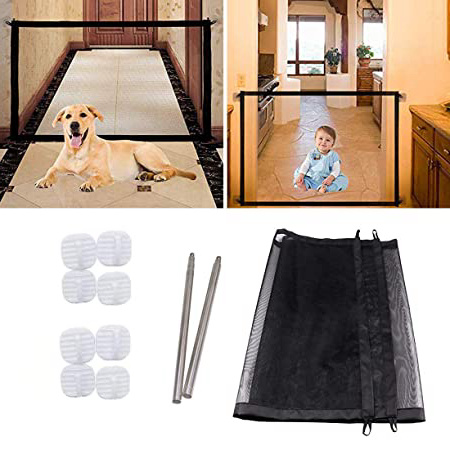 Hcpet Puerta de Seguridad para Mascotas, Magic Gate Pet Seguridad recinto portátil Plegable Mascota Aislante Red de Seguridad para Mascotas Perro Gato
