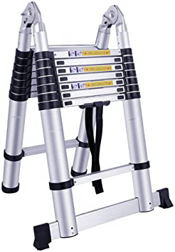LARS360 5.0M Escalera telescópica Escalera multifunción Escalera extraíble Escalera de escalera Escaleras de uso múltiple Escalera de aluminio de alta calidad (5.0m, escalera plegable)