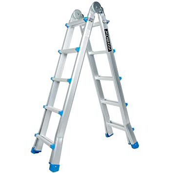 WORHAN® Escalera 530cm Aluminio Telescopica 5.3m Multifuncion Multiuso Aluminio Plegable Tijera L5