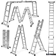 Escalera De Aluminio Plegable 575cm, Multifuncional 6 En 1, Carga Máxima 150kg, Diseño Antideslizante, Tamaño Plegado 149x35x28cm
