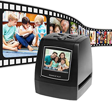 Aibecy-Escáner de negativos portatil, Convertidor de película de Diapositivas de 35 mm y 135 mm Visor de imágenes Digitales con 512 MB de Software de edición de Memoria Incorporado