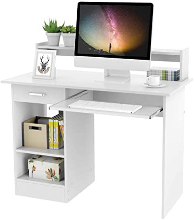 Yaheetech Mesa Escritorio Blanco con