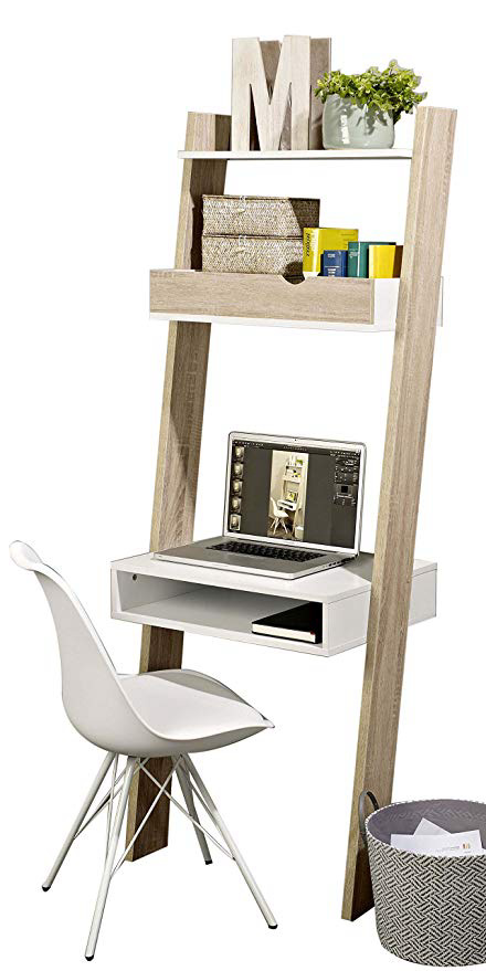SoBuy Estanterías Librerias, Estantería de Almacenamiento de Biblioteca con la Oficina Cúbico y 2 Estantes, FRG111-WN, ES