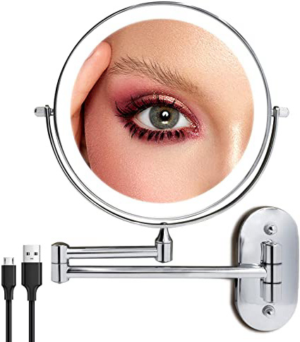 Recargable Espejo Maquillaje con Luz