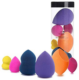 Esponja Maquillaje - Miss Gorgeous Belleza Makeup Blender Beauty sin Látex Colorido 6 Piezas con 3 Tamaños Normal y 3 Tamaños Mini