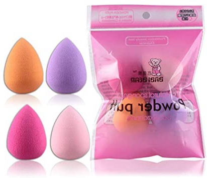 TOPBeauty Maange Pro Beauty Esponjas de maquillaje impecables para base de maquillaje, Puff Multi forma, 4 piezas
