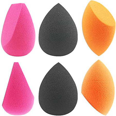 EmaxDesign Esponja Maquillaje 6 Piezas Esponjas Aplicadores de Maquillaje, Corrector, Polvo, Crema y Colorete Blender Esponjas,sin látex.
