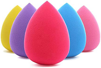 BEAKEY Esponja Maquillaje, Set de Makeup Blender Beauty para Base de Maquillaje, Ideal para Líquidos, Cremas y Polvos, 5 Unidades