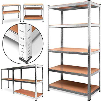 T-LoVendo TC90X45 Estantería Metálica Galvanizada de 5 Baldas, 180 x 90 x 40cm