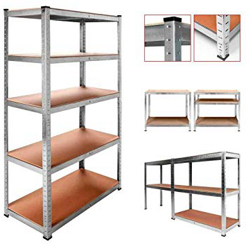 Estantería Metálica Galvanizada 875kg 5 Baldas Medidas 180 x 90 x 40cm Garaje