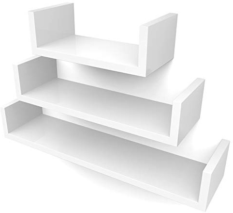 SONGMICS Estantería para Pared Juego de 3 estantes para Libros CDs Estanterías de Pared Cubos Retro Blanco LWS66W