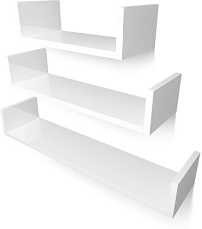 HOMFA Estantería de Pared Estanterías Cubos Juego de 3 Estantes para libros CDs Blanco