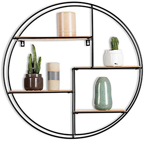 Intimo Living Estantería de Pared con 4 estantes - Madera y Metal