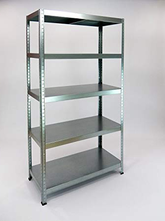Estantería Metálica Drutal de 180x90x40 con 5 Bandejas Metálicas color Blanco o Galvanizado (Galvanizado)