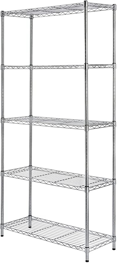 AmazonBasics - Estantería con 5 baldas, cromado