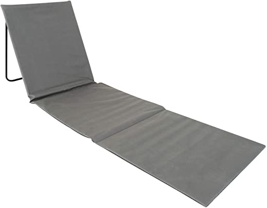 ADVENTURE OUTSIDE - Tumbona de playa con respaldo plegable, color gris
